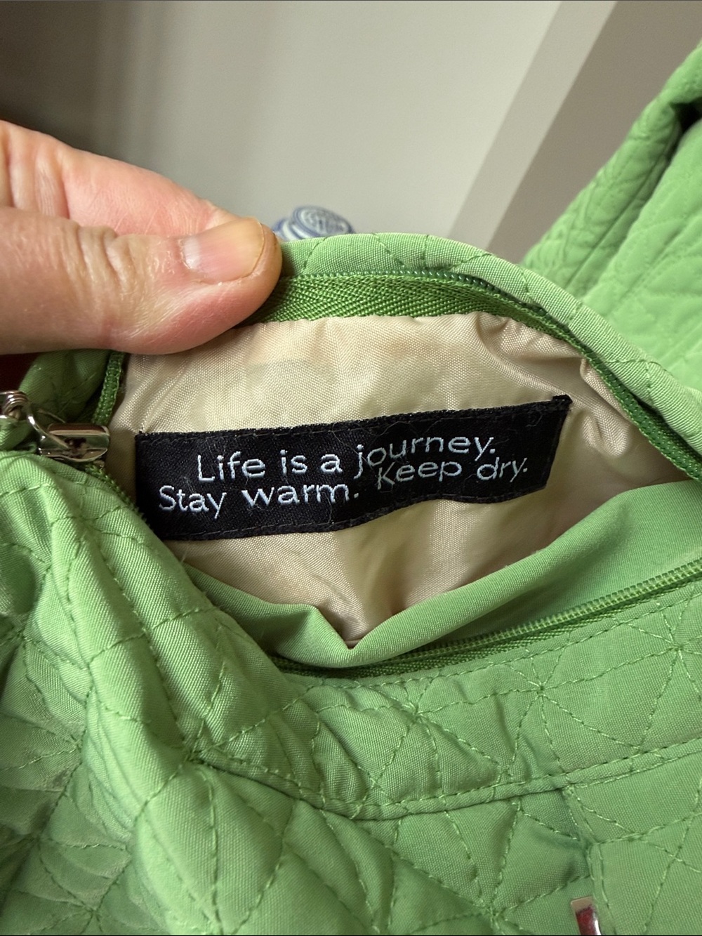 Gallery Light Green Quilted Zip-Front Women's Jacket - size S - Picture 5 of 13